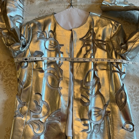 Chicos Silver Leather Jacket - Picture 10 of 12